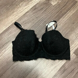 American Eagle Aerie Balconette Lace Bra Size 34DD IN BLACK NWT
